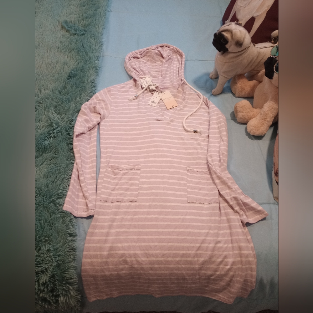 NWT Striped Hoodie with Front Pockets